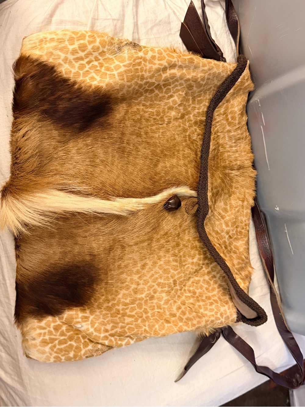 Vintage Rafael Sanchez Genuine Springbok Fur Crossbody Bag